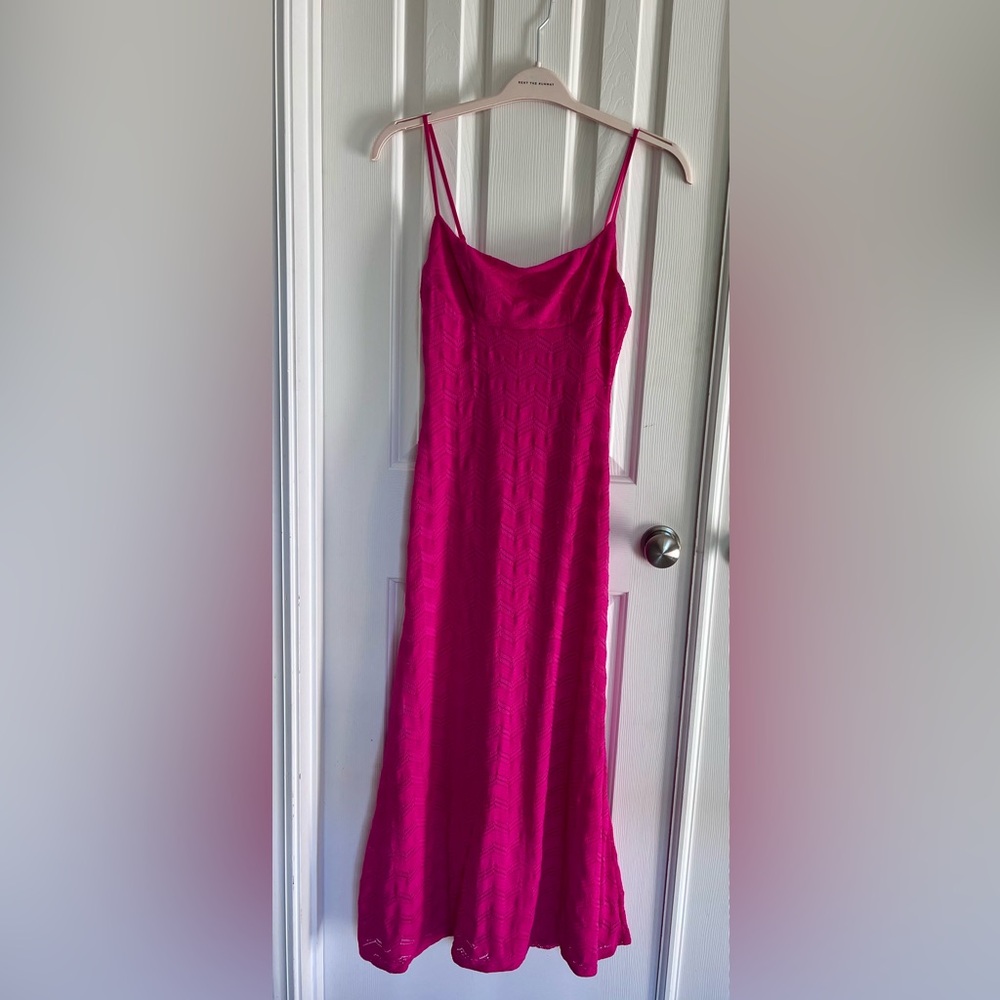 Bardot Pink Maxi Slip Dress for a Night Out